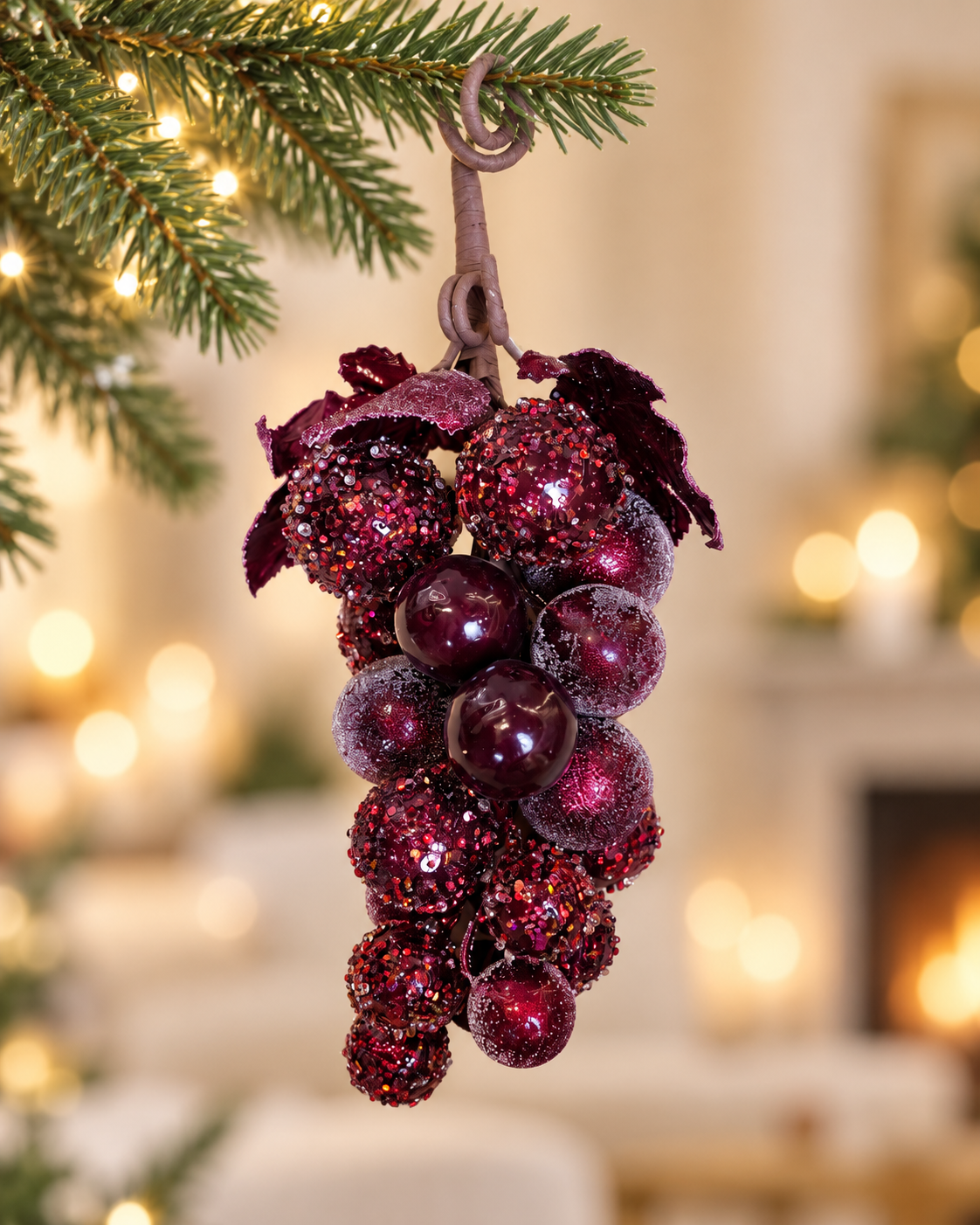 Sparkly Iced Grape Cluster