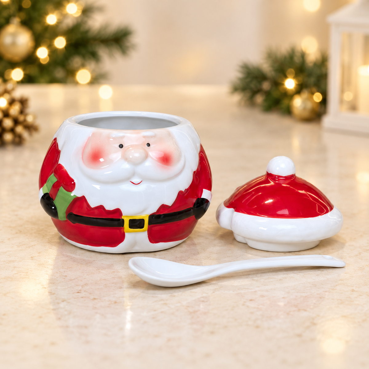 Santa Claus Sugar Bowl Ceramic