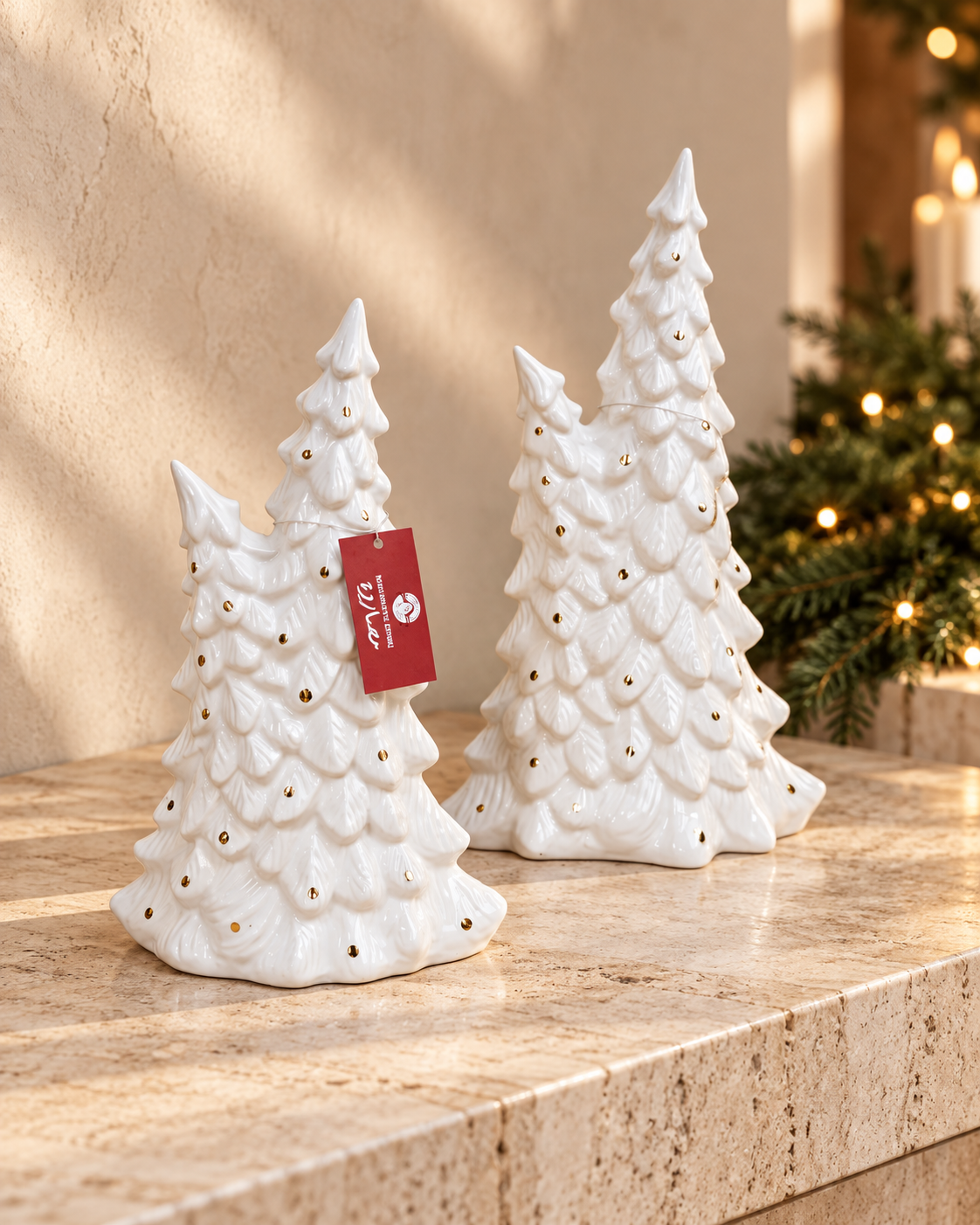 White Ceramic Tree Set