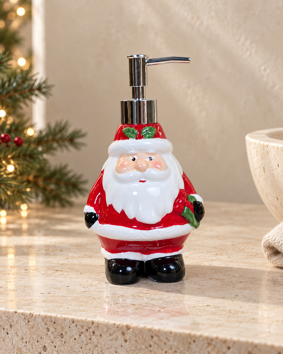 Santa Soap Dispenser Ceramic