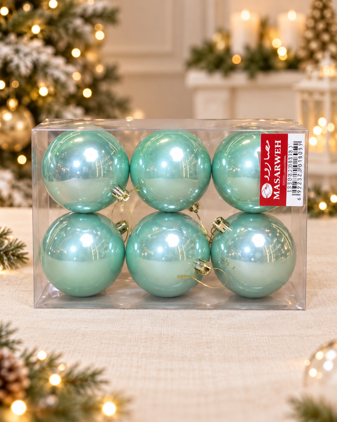 Pearl Mint Green Plastic Balls Box