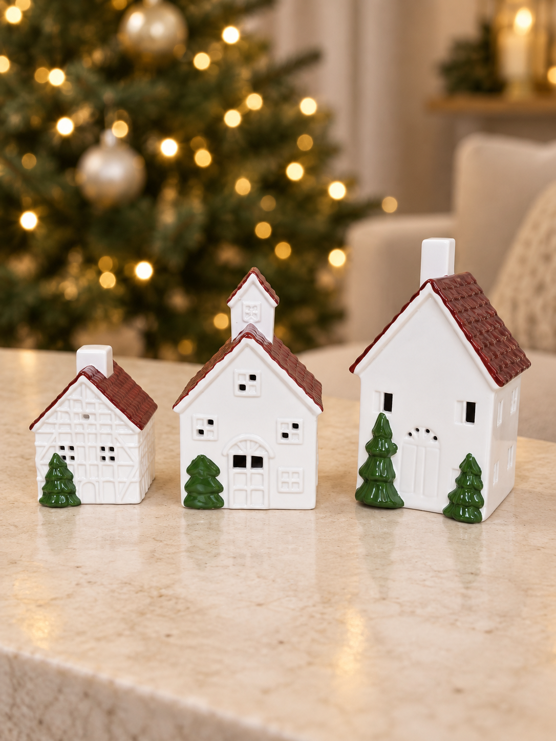 Ceramic House With Lights