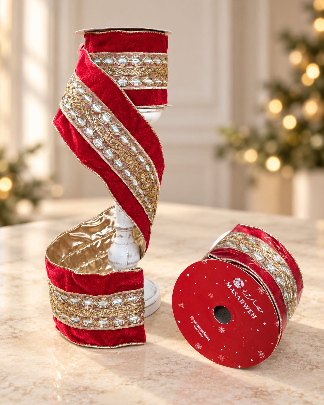 Burgundy With Gold Ribbon