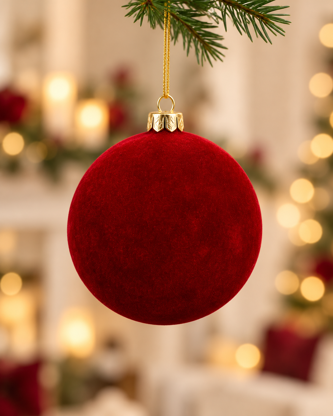 15cm Burgundy Velvet Ball