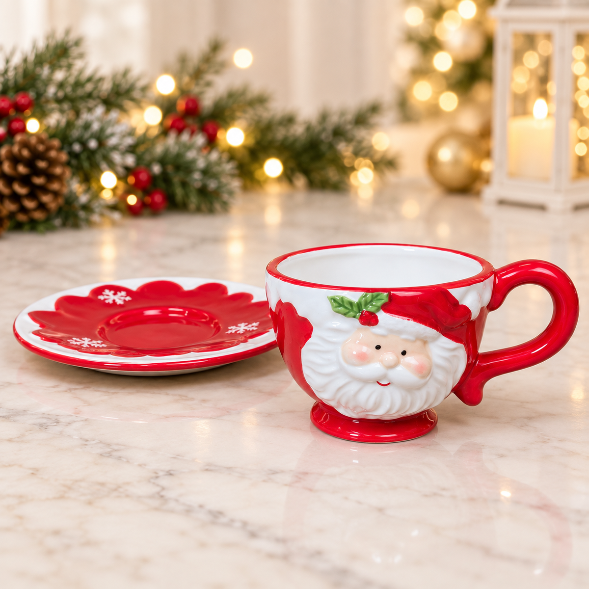 Santa Red Tea Cup