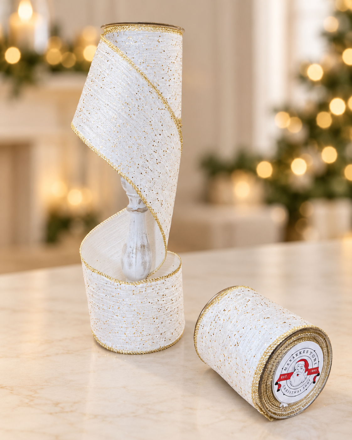 Ivory Glitter Ribbon