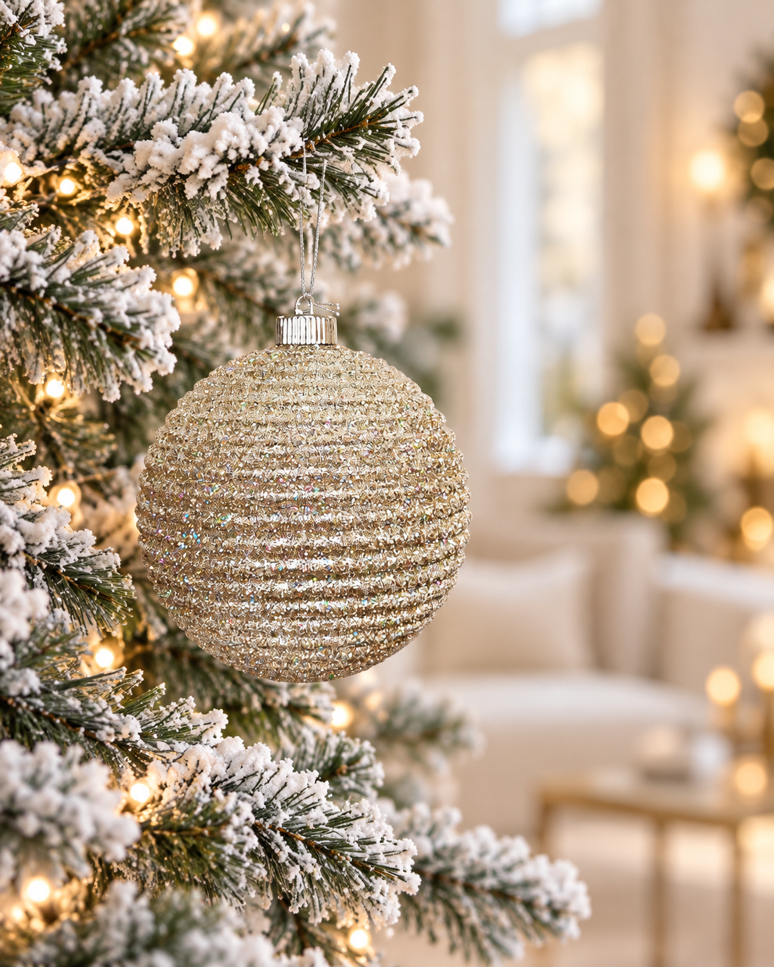 15cm Champagne Christmas Ball