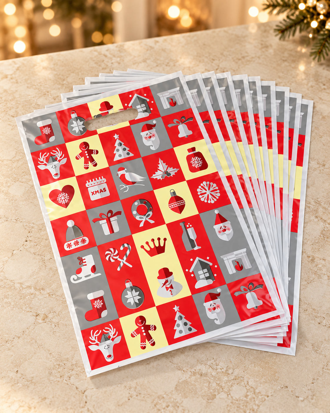 10PCS Christmas Gift Plastic Bags
