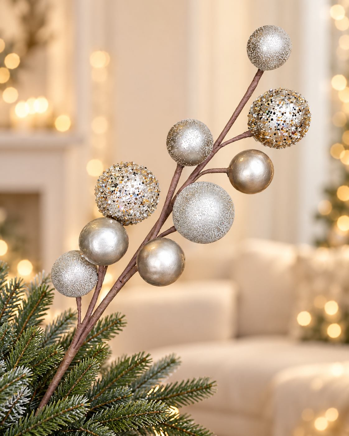 Jeweled Champagne Balls Tree Spray