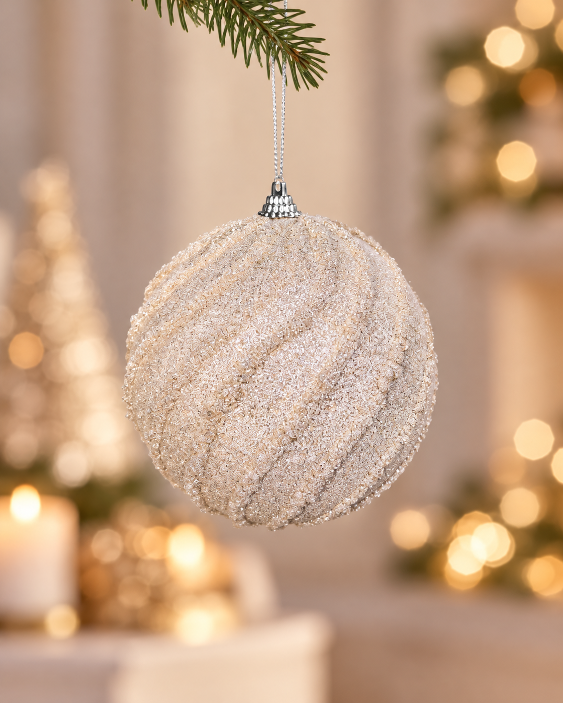 12cm Champagne Grey Ball
