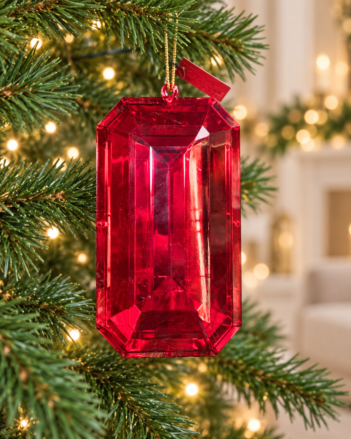 24CM Hanging Red Gem Tree Ornament