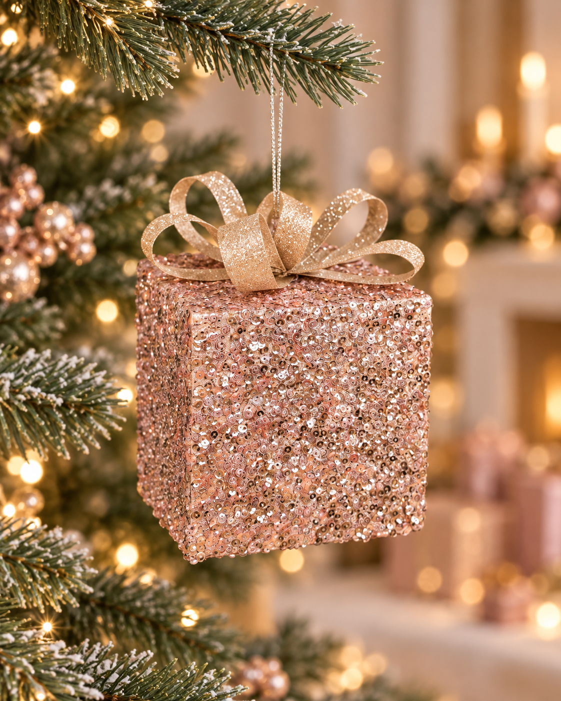 15cm Glitter Box Ornament