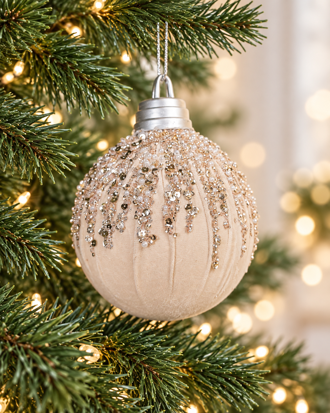 15cm Glitter on Top Ball Christmas