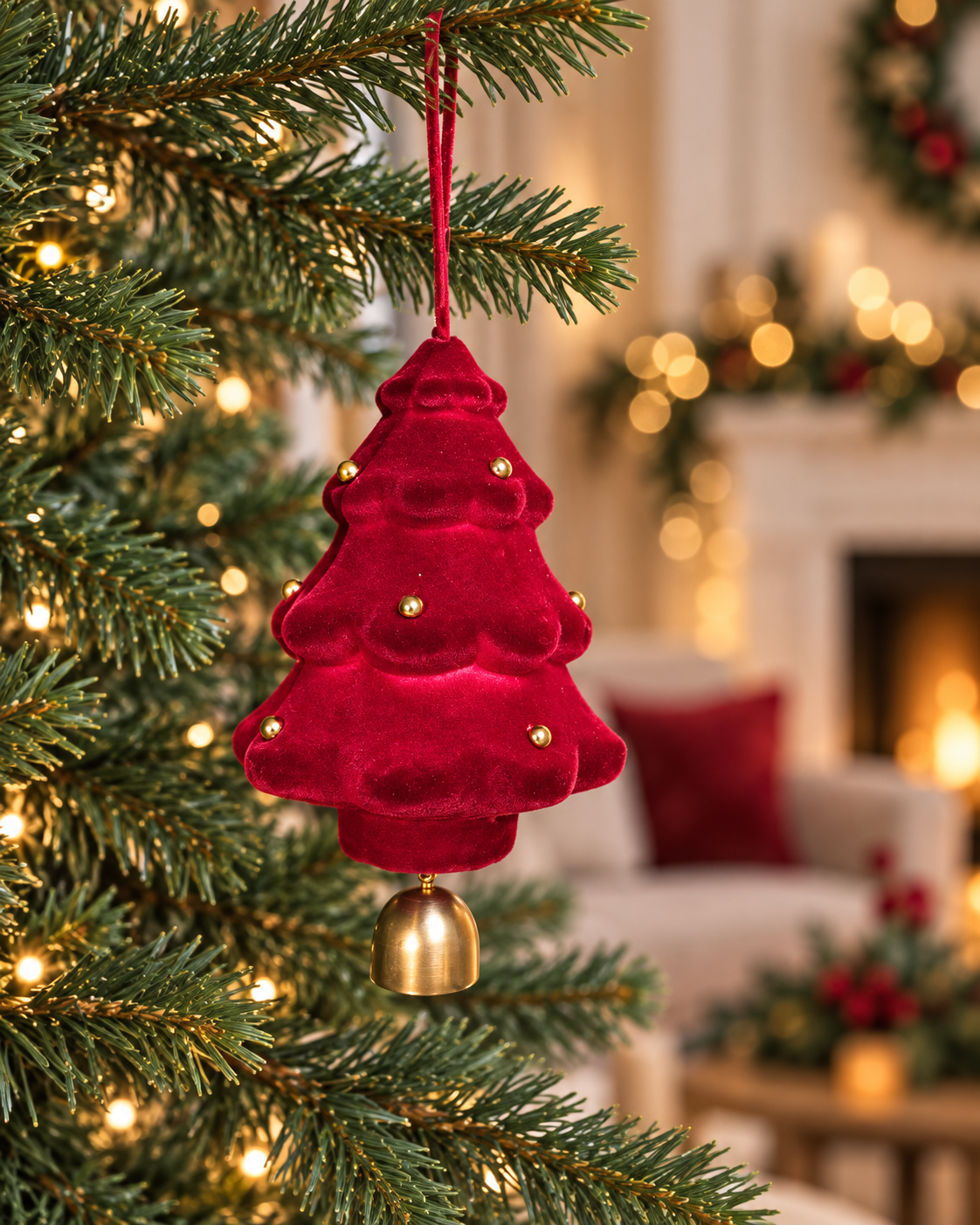 Tree Burgundy Velvet Ornament