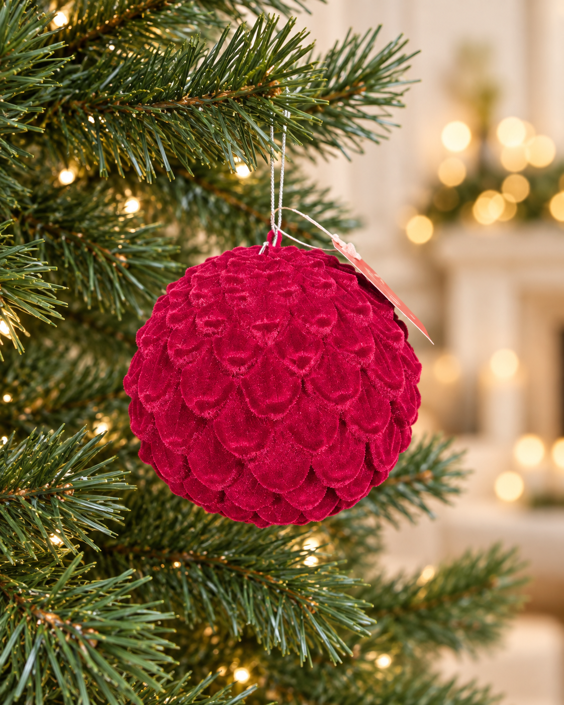 10cm Velvet Christmas Cone Ball