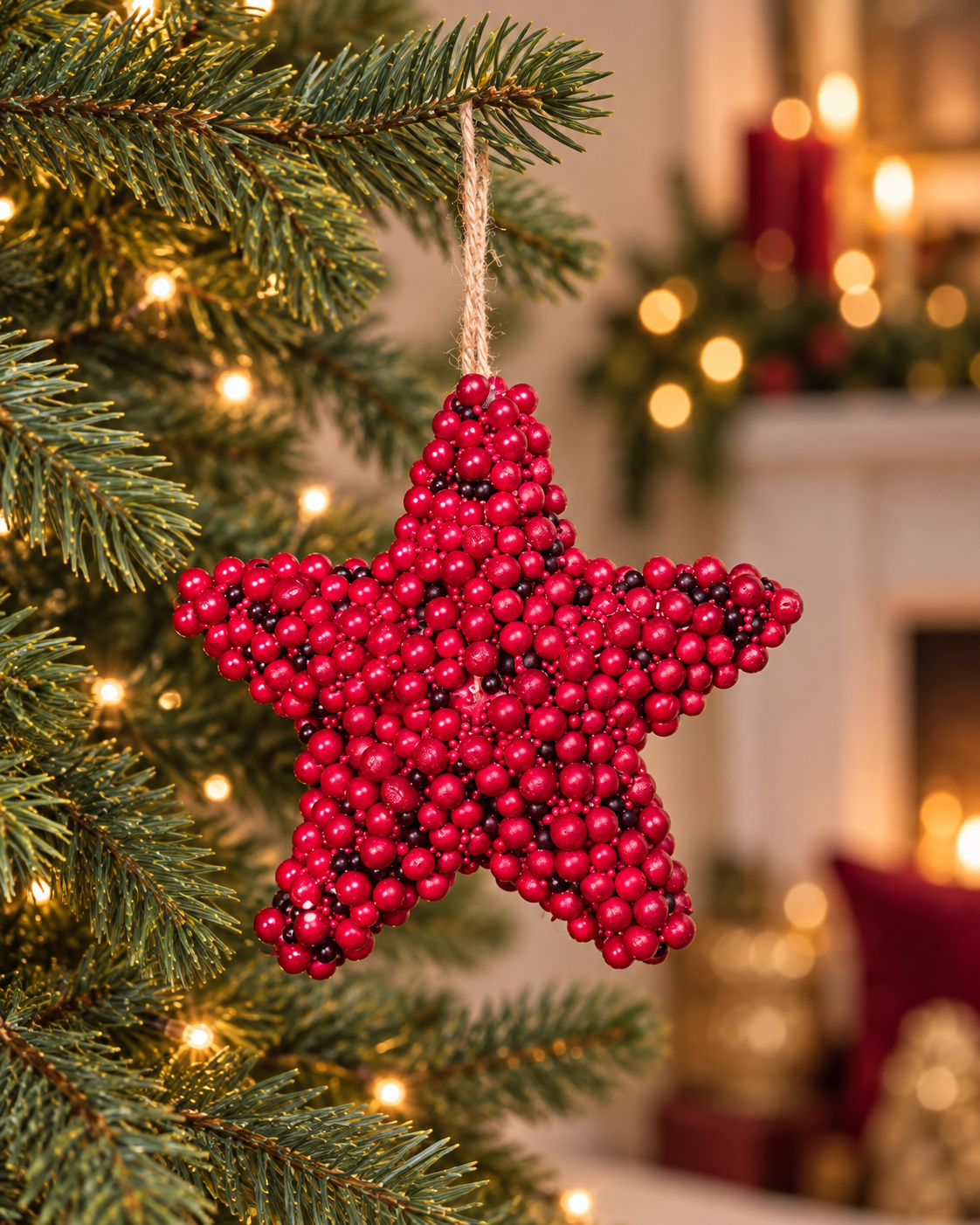 12cm Berry Star Orna