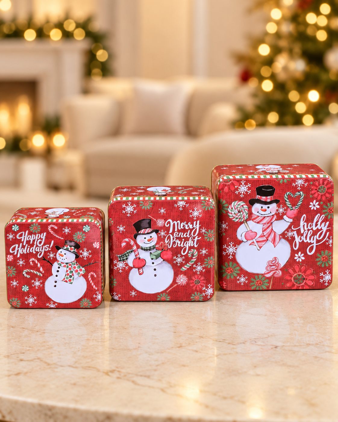 3 PCS Metal Christmas Gift Boxes Set