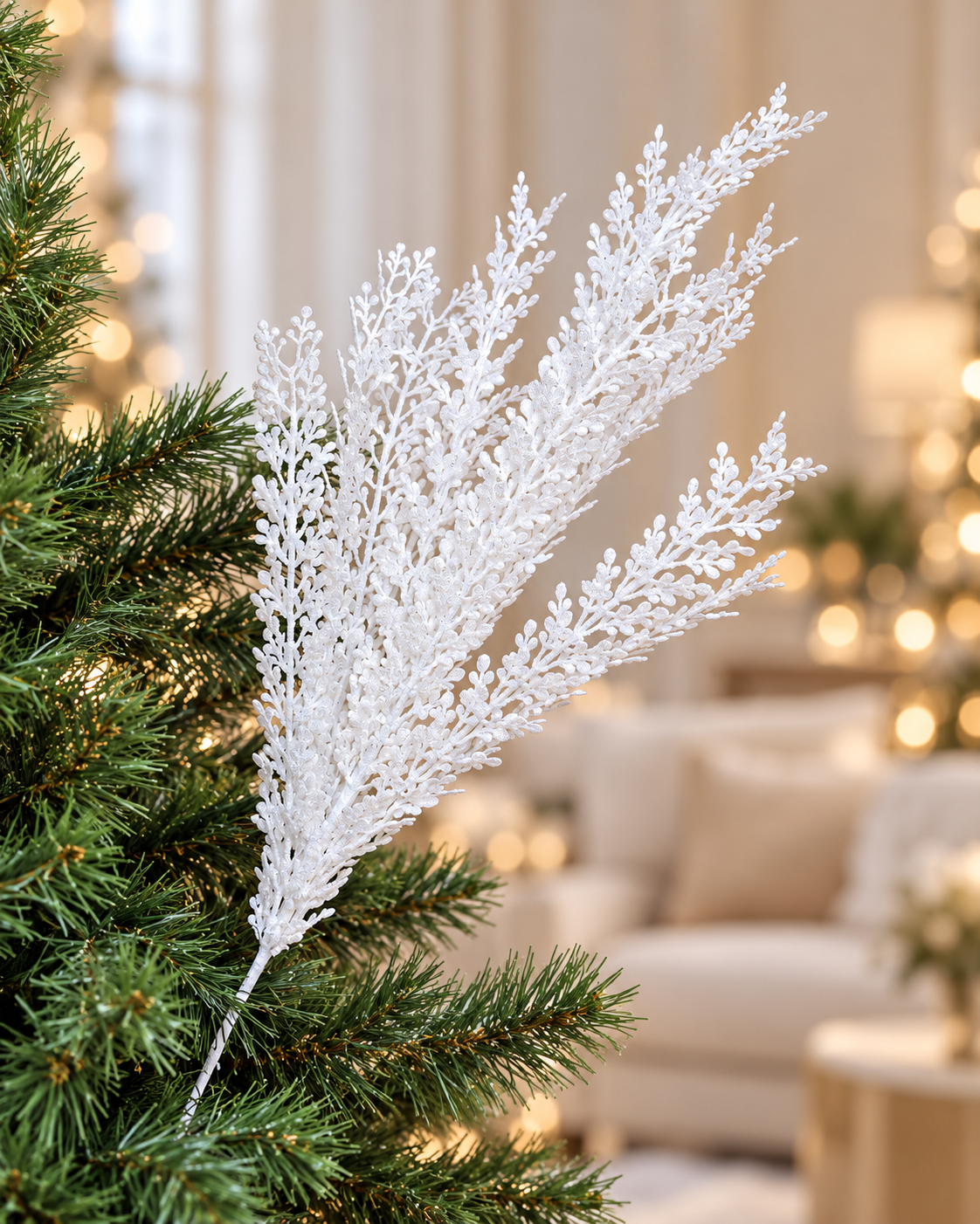 White Glitter Tree spray