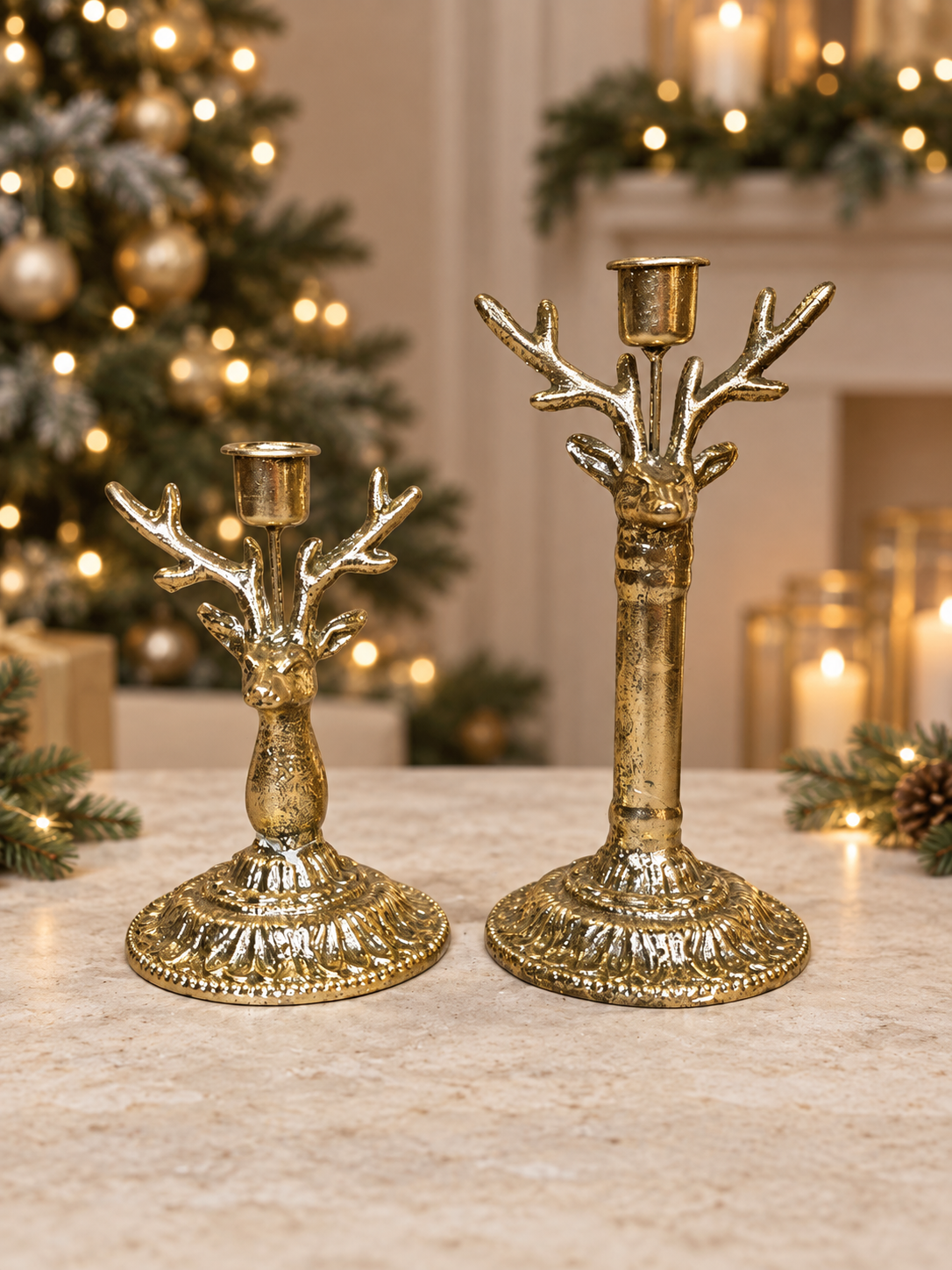 Metal Reindeer Candle Holder