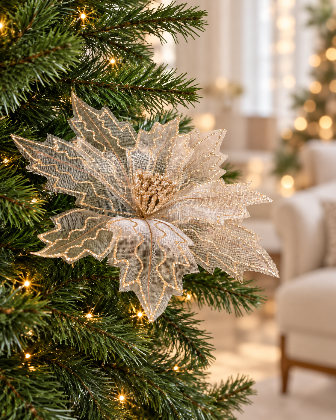 Transparent Champagne Poinsettia Flower