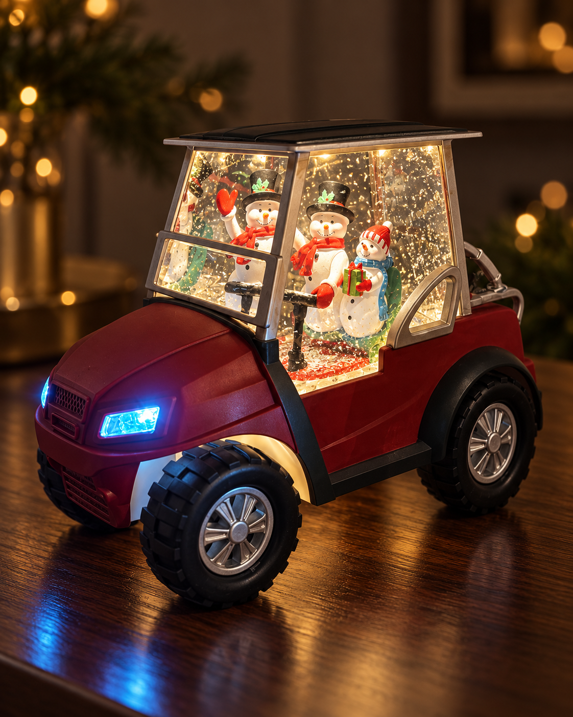 Snowman Car Musical Water Lantern