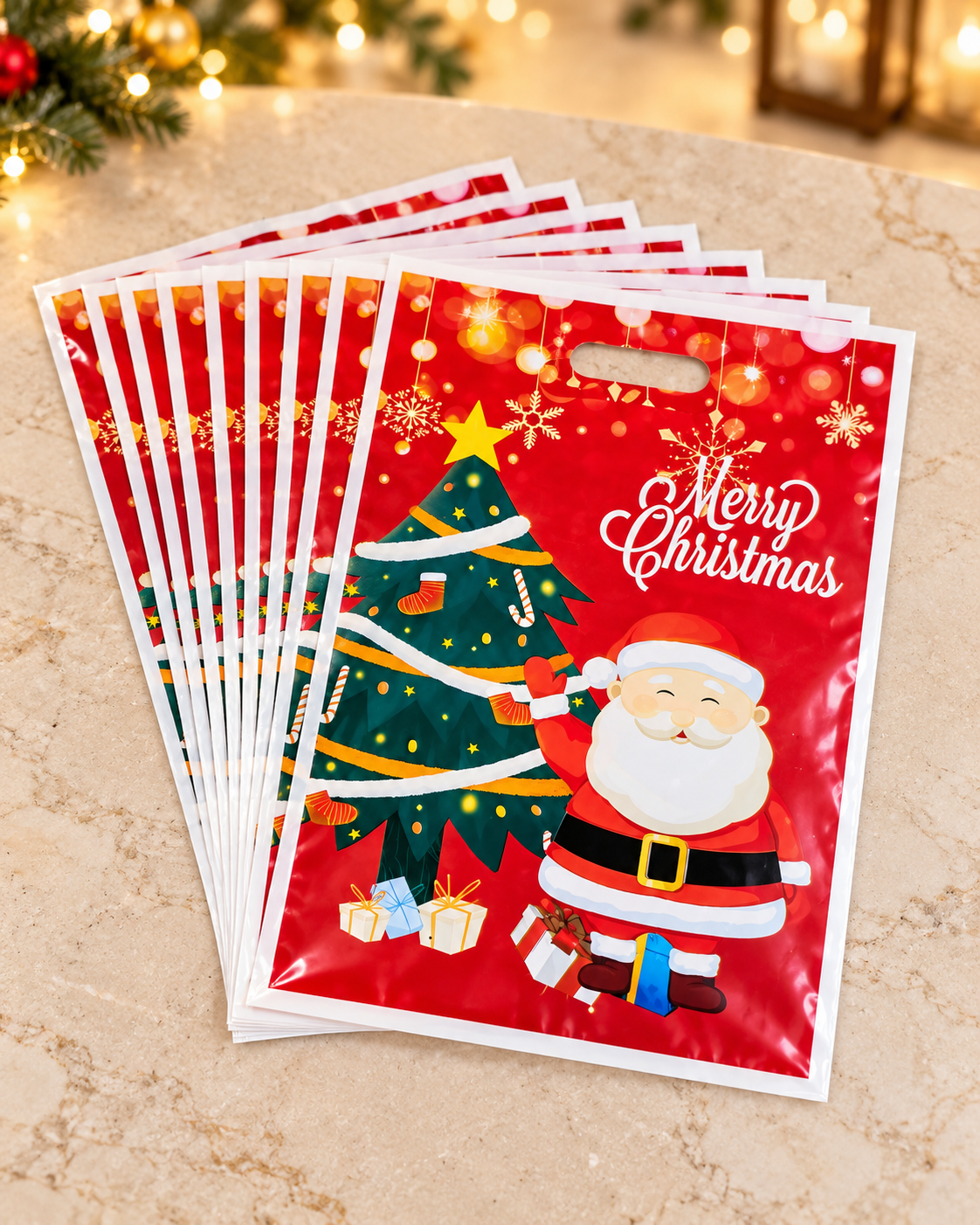 10PCS Christmas Gift Plastic Bags