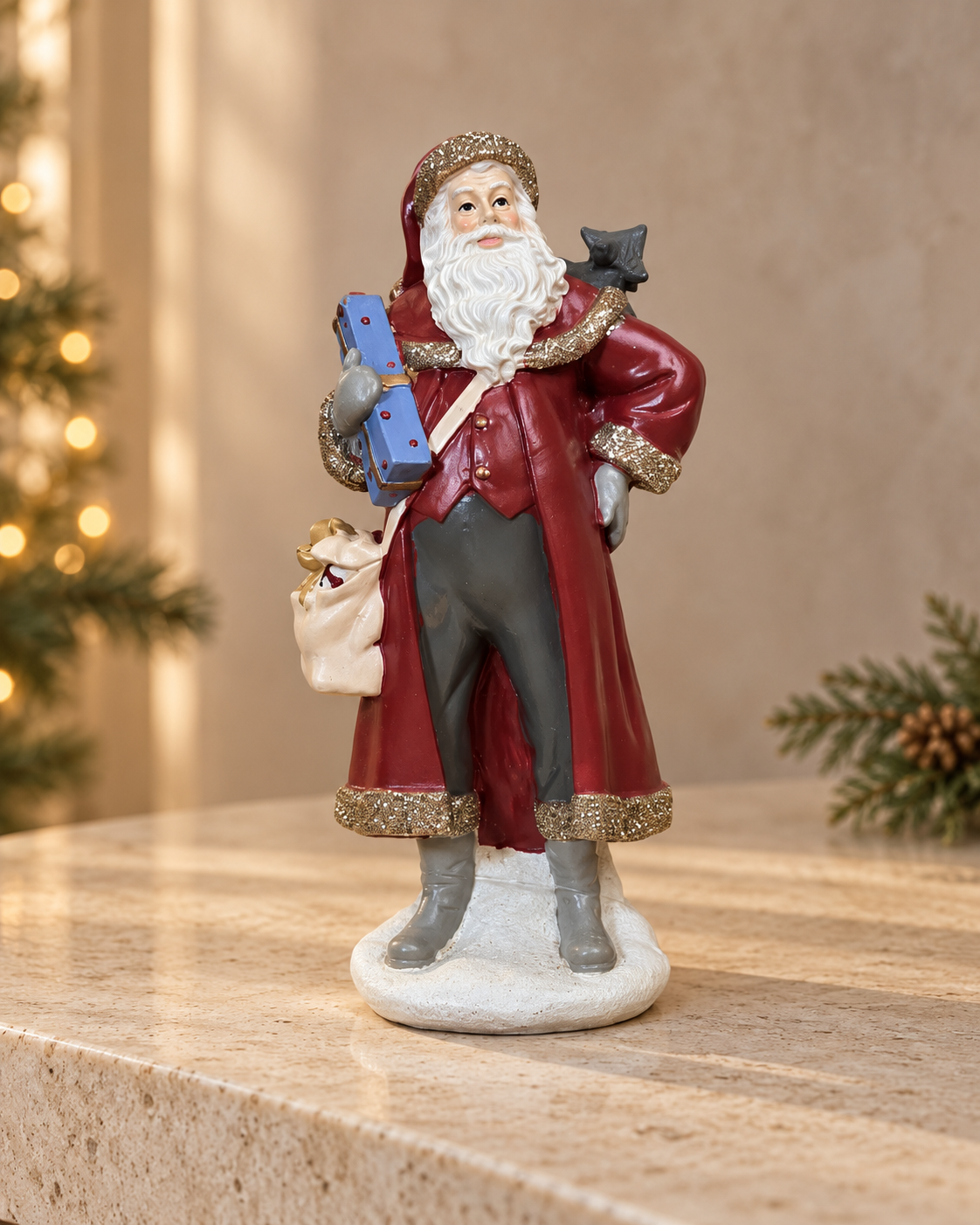 Red Santa Polyresin Gift