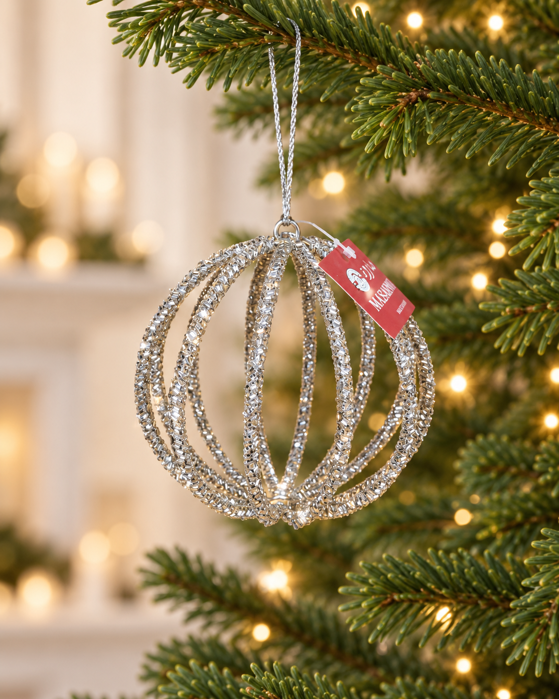 12CM Metal Jeweled Christmas Ornament