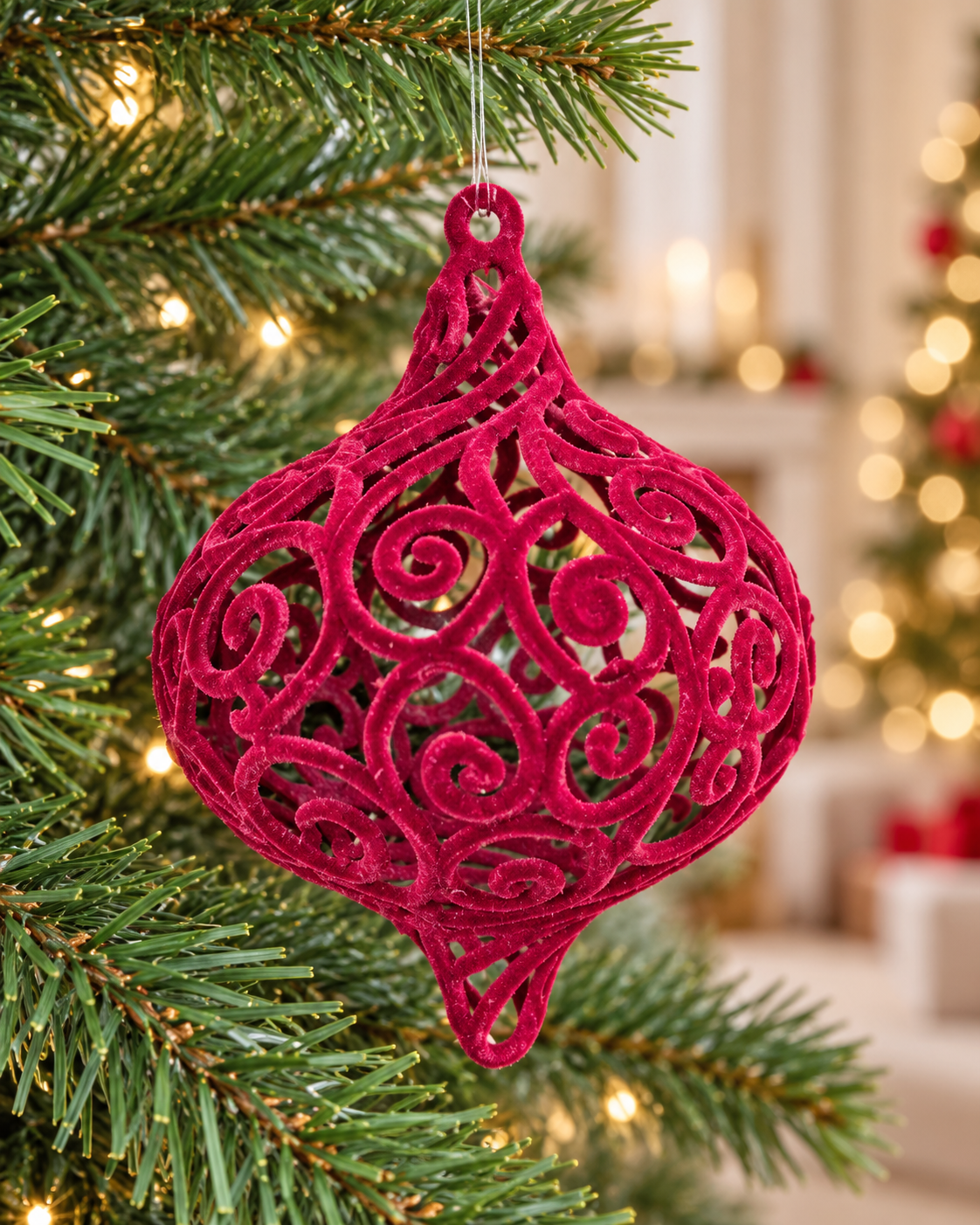 Velvet Net Christmas Ball Drop