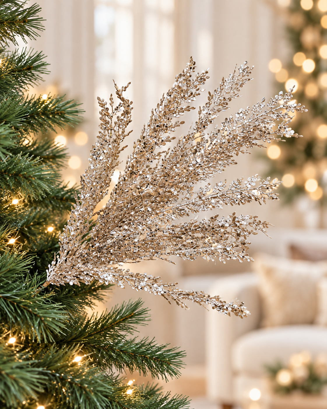 Champagne Glitter Tree spray