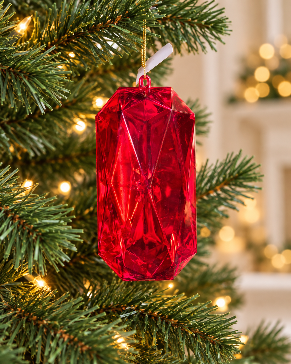 19CM Hanging Red Gem Tree Ornament
