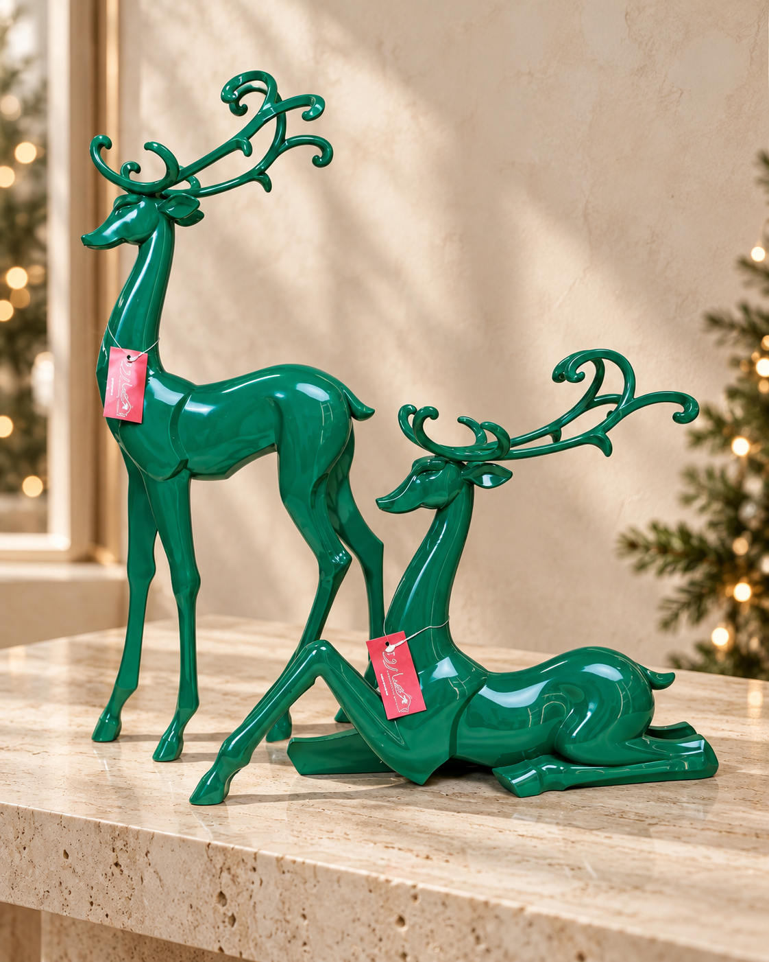 Green Reindeer Acrylic Set