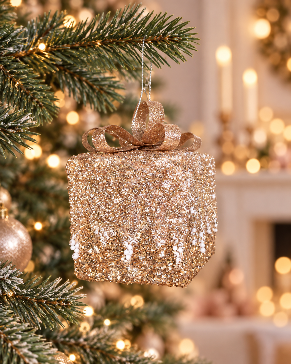 10cm Glitter Box Ornament
