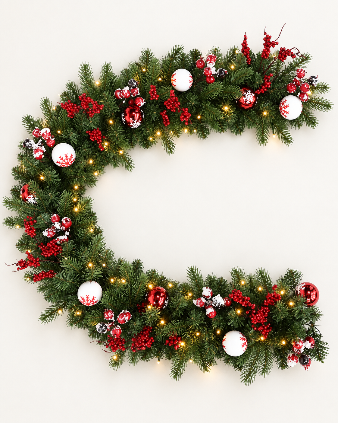 Pre-Lit Decorated 180CM MIX Garland