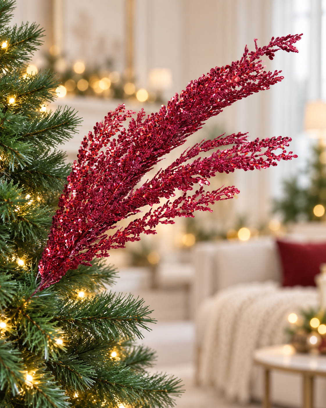 Red Glitter Tree spray