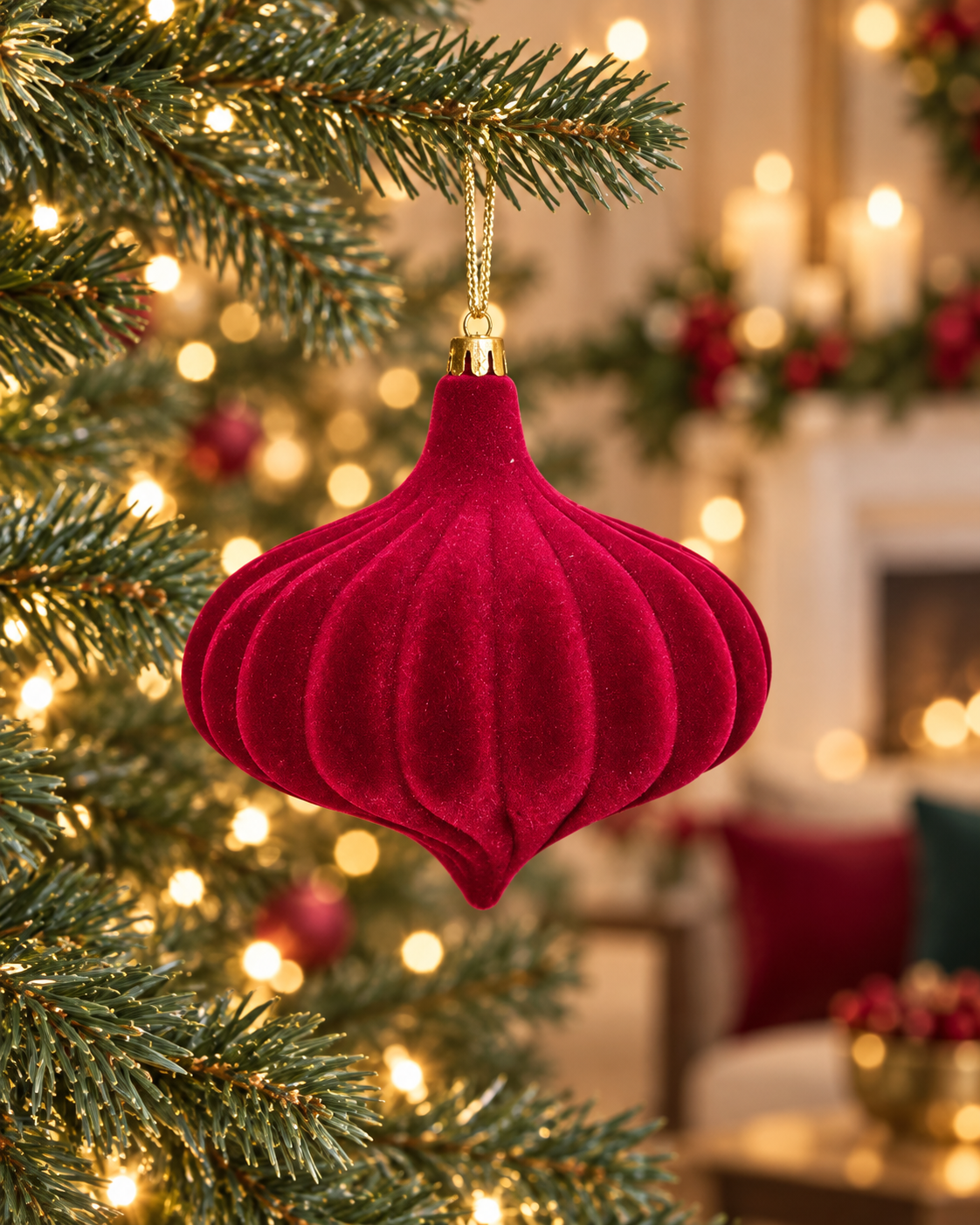 12cm Burgundy Velvet Orna