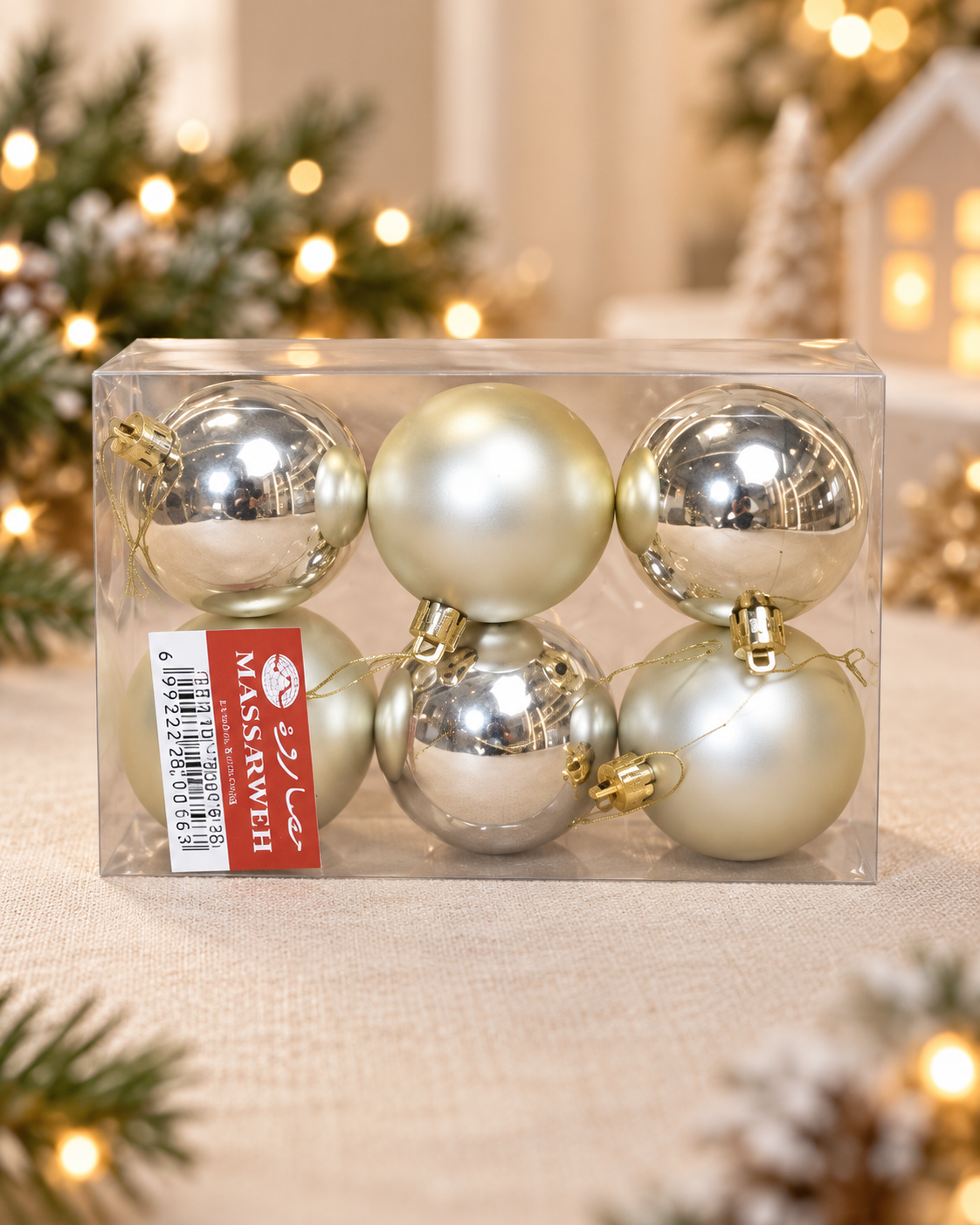 Gold 7cm Plastic Balls Box