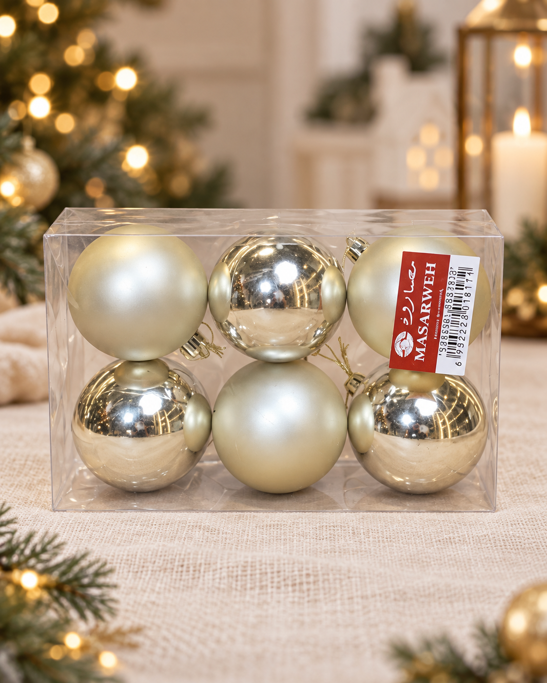 Gold 6cm Plastic Balls Box