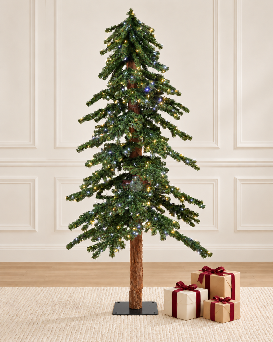 Pre-lit Alpine Slim Christmas Tree
