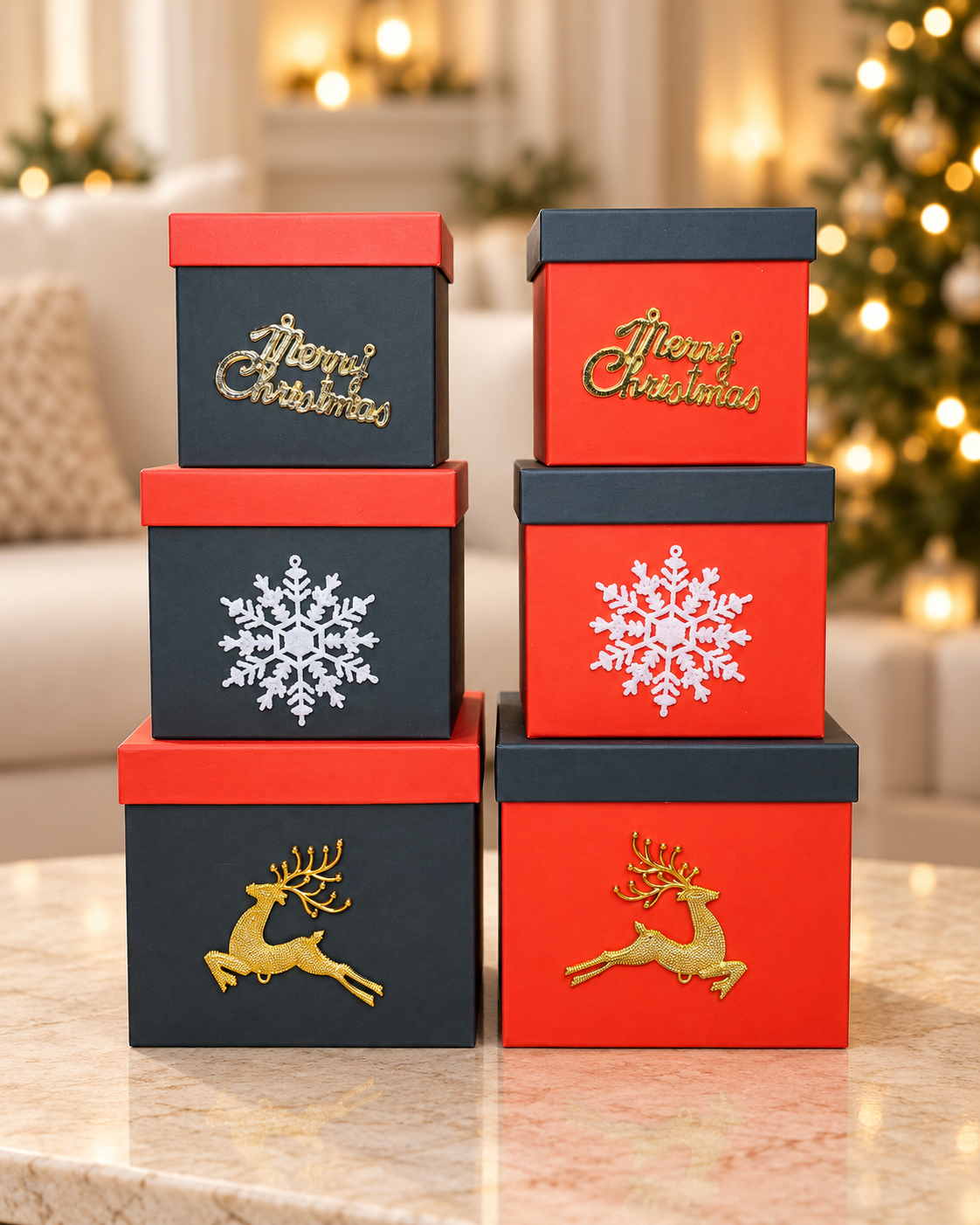 3 PCS Christmas Gift Boxes Set