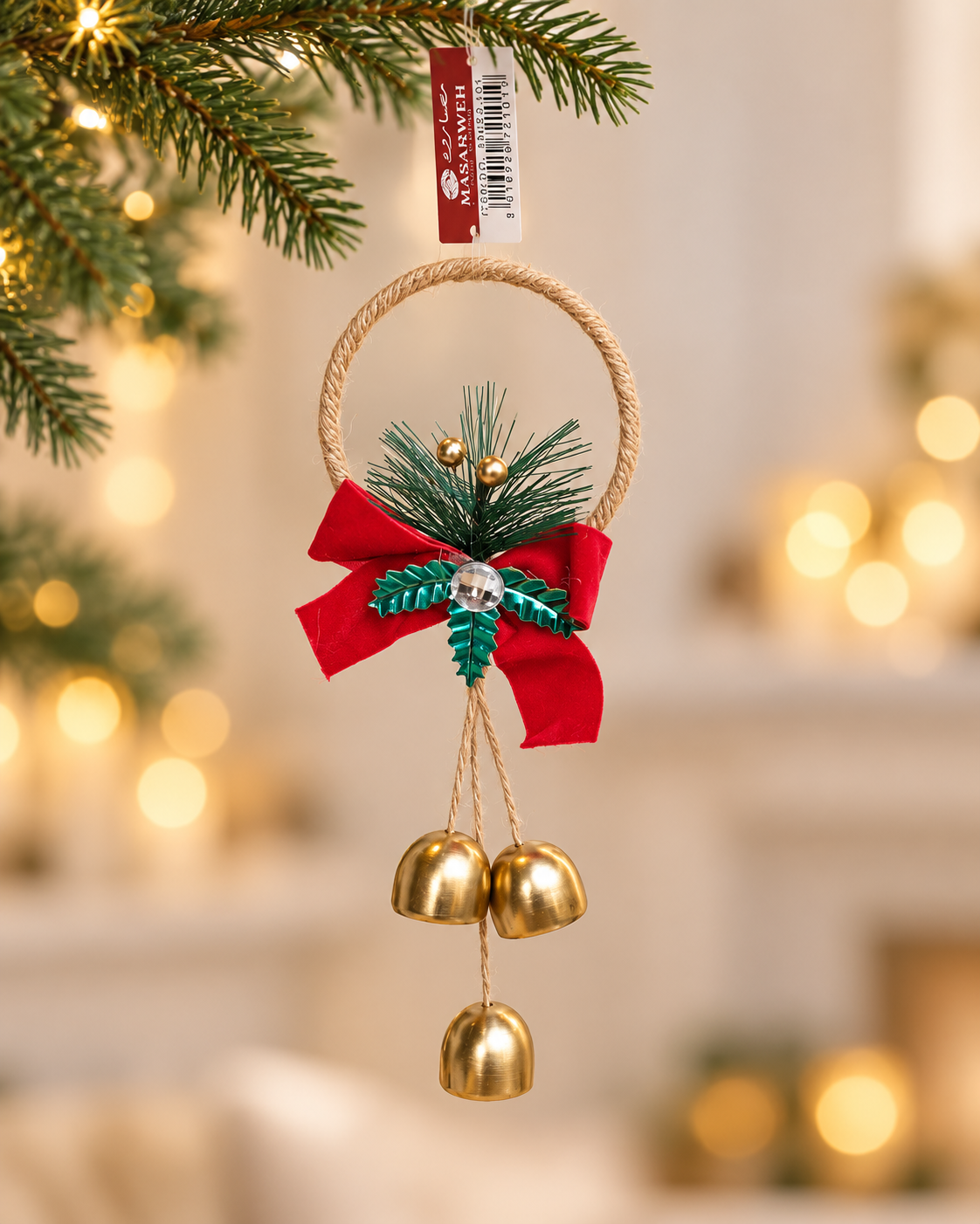Hanging Gold Bells Ornament