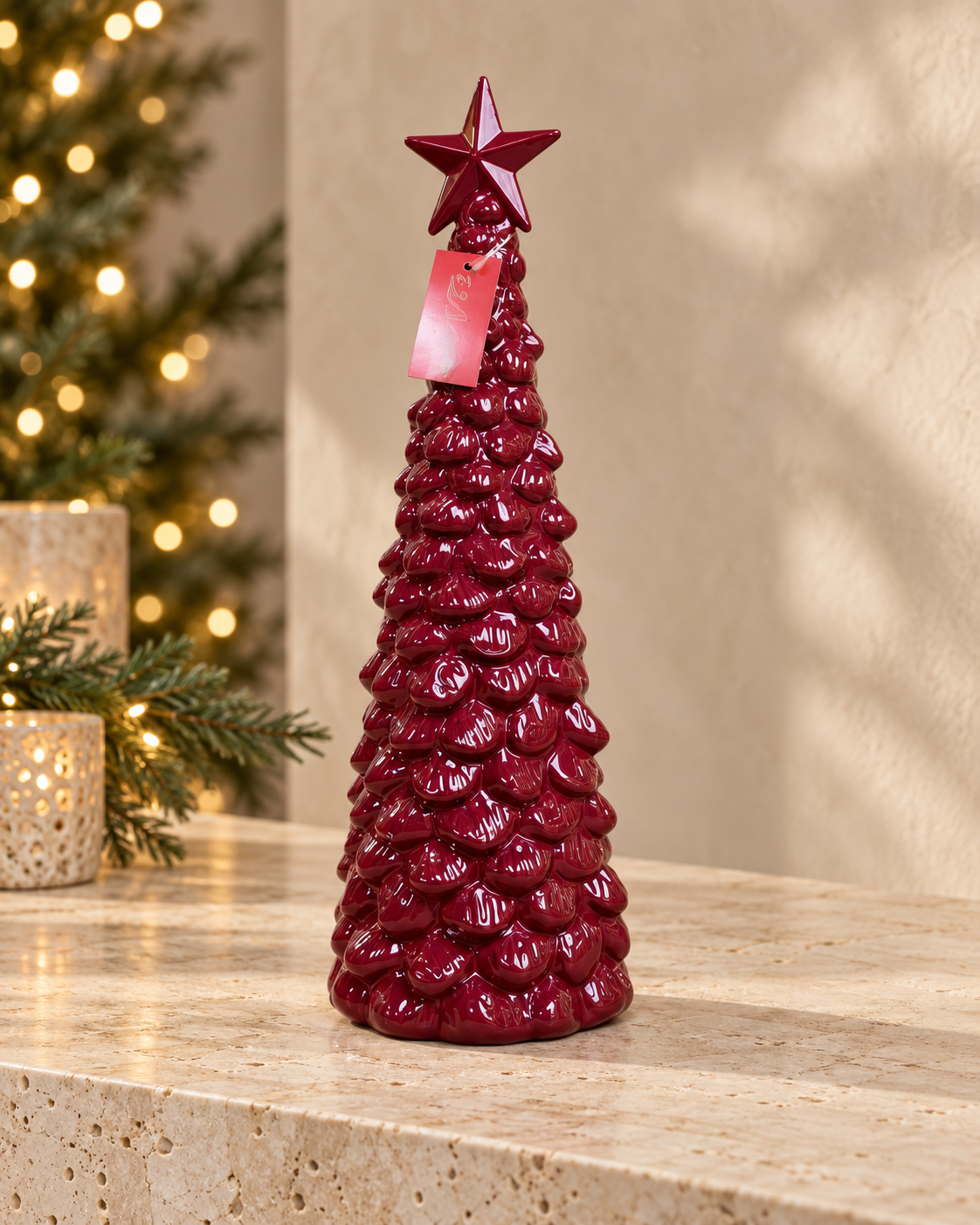 Burgundy Red Plastic Tree