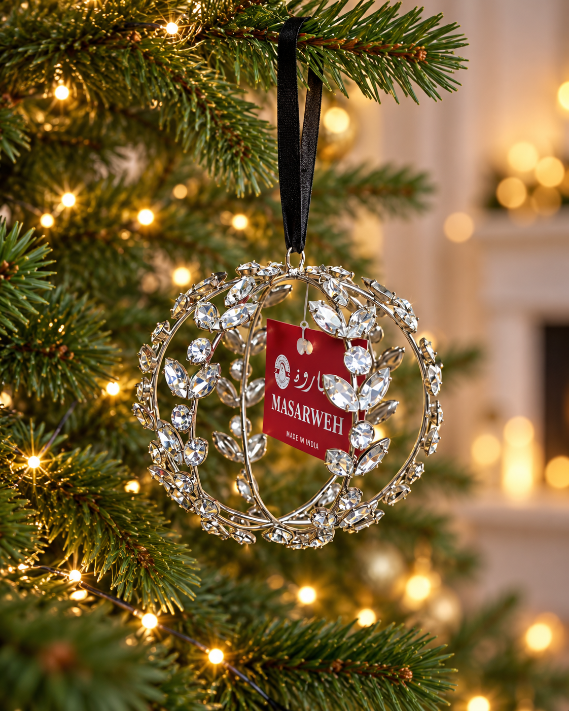 10cm jeweled Crystal Ornament