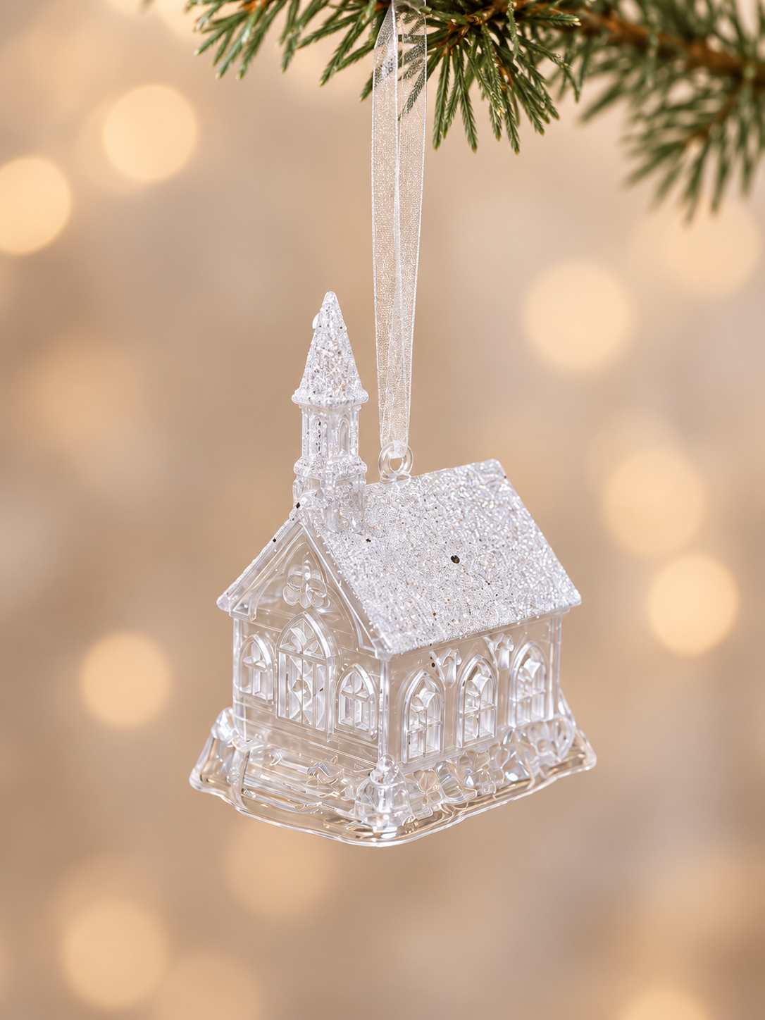 Church Acrylic Tree Ornament