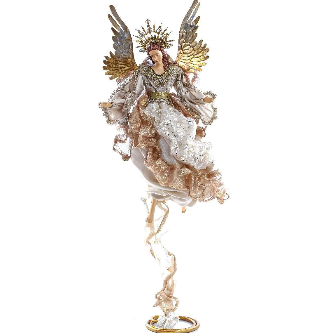 Flying Angel On Metal Stand Handmade Fabrics
