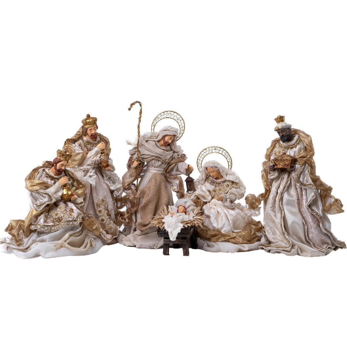 Nativity Set Champagne Fabric Handmade