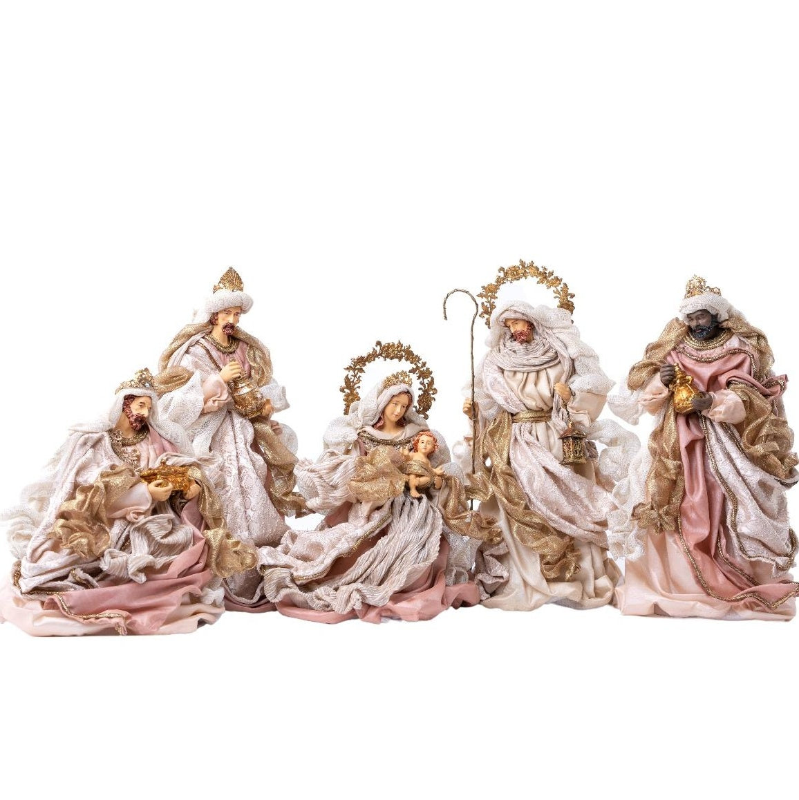 Nativity Set Rosegold Fabric Handmade