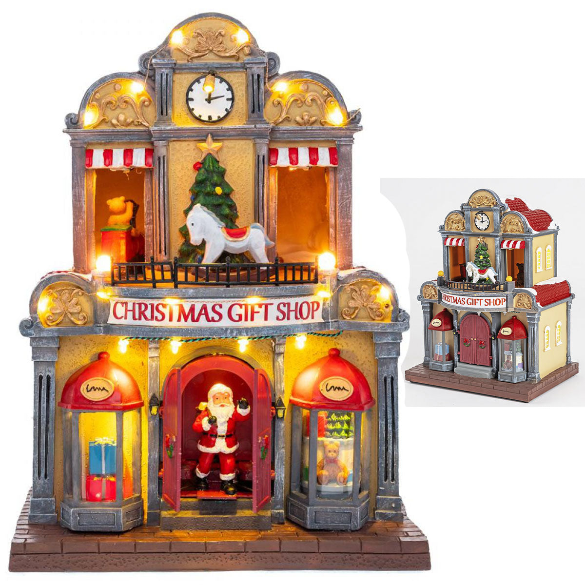 Christmas Village Gift Shop Santa Claus