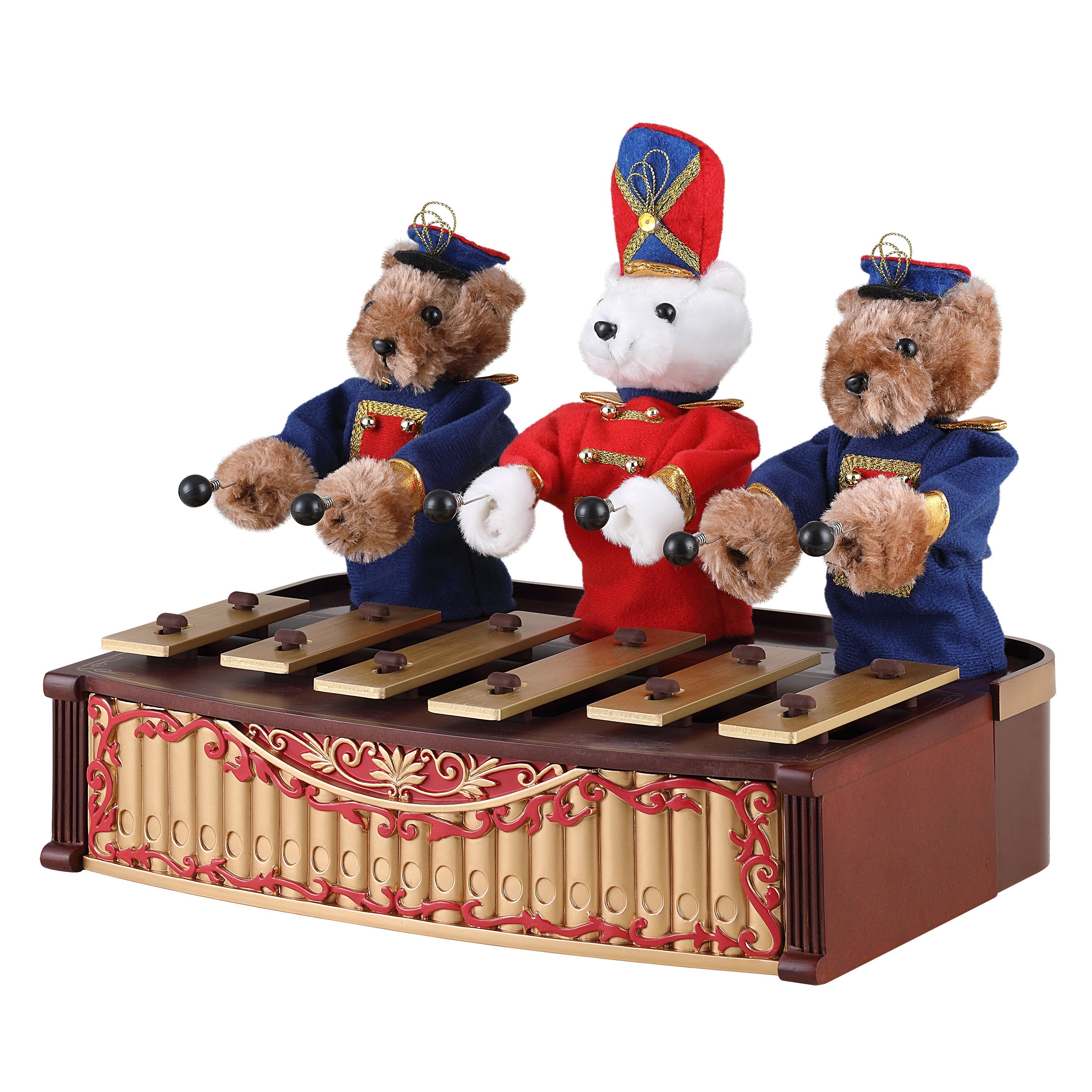 Animated Bandstand Bears, Musical Holiday Decoration with Xylophone