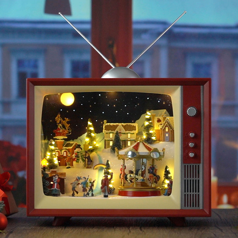 15" Animated & Musical Vintage Television Mr.Christmas